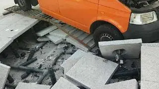 Zawalona fontanna w Katowicach