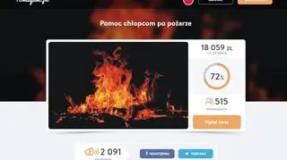 Zbiórka dla braci pogorzelców - stan na godzinę 10 dnia 15 lutego