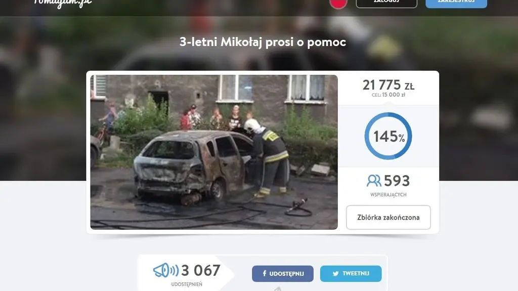 Zbiórka dla poparzonego chłopca