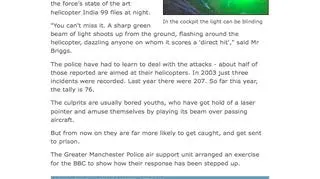 Zdaniem BBC coraz więcej osób bawi się oślepiając pilotów (bbc.co.uk)