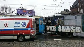 Zderzenie dwóch tramwajów w centrum Wrocławia