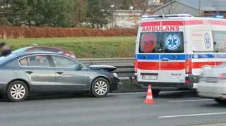 Zderzenie trzech aut na trasie S8 