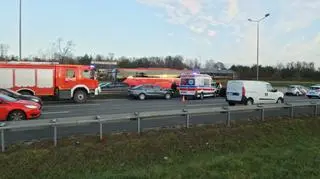 Zderzenie trzech aut na trasie S8 