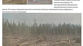 Zdjęcia z lokalnej gazety pokazujące skutki eksplozji