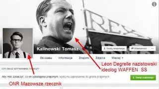 Zdjęcie jeszcze w 2016 roku widniało na profilu rzecznika ONR-u