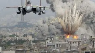 Zdjęcie przedstawiające teoretyczny atak izraelskich F-15 na Teheran