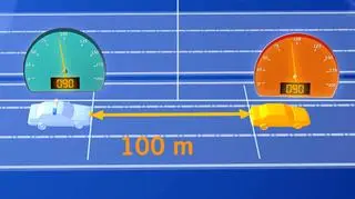 Żeby pomiar był prawidłowy radiowóz musi jechać w stałej odległości za kontrolowanym samochodem