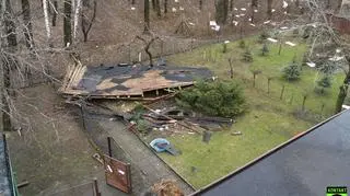 Zerwany dach - Rydułtowy (okolice Rybnika, woj. śląskie), fot. Łukasz Malcharczyk