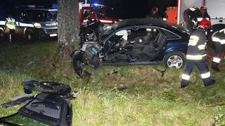 Zjechał z drogi, uderzył w drzewo