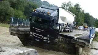 Zniszczenia po powodzi w Kasince Małej