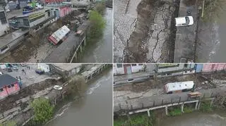 Zniszczone nabrzeże Odry