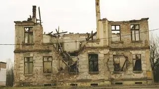 Zniszczony w czasie wojny budynek dworca