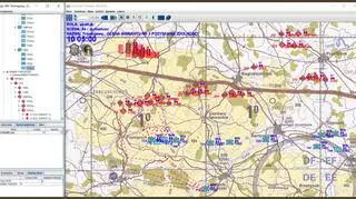 Zrzut ekranu z polskiego programu symulującego starcie na północ od Lidzbarka Warmińskiego