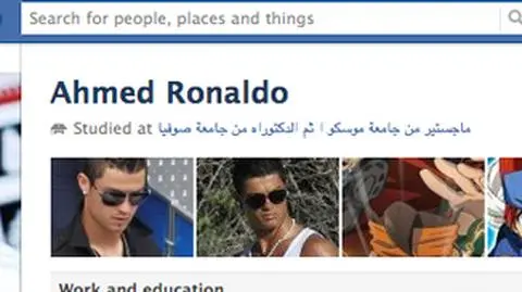 "Ahmed Ronaldo, piłkarz Realu". Facebook ma 83 mln fałszywych kont