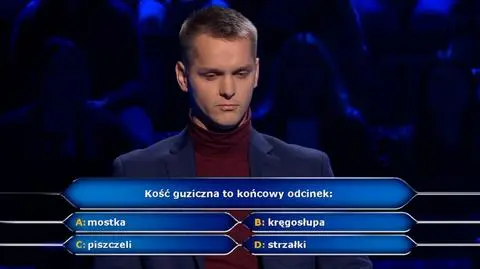Milionerzy: Kość guziczna to końcowy odcinek… Pytanie i odpowiedź