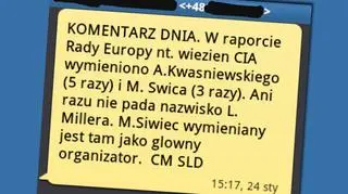 Treść wiadomości, jaką otrzymali w piatek działacze SLD
