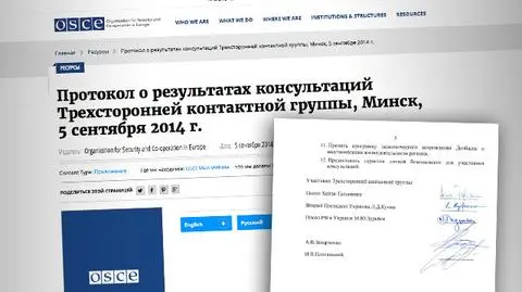 Pod protokołem widnieją nazwiska liderów separatystów, nie zostały jednak wymienione ich funkcje