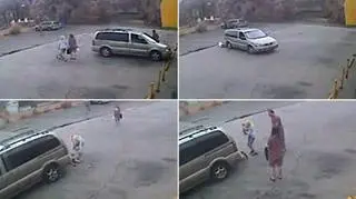 Wjechał w matkę z dzieckiem na niemal pustym parkingu