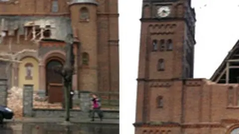 Wichura. Runął fragment kościoła