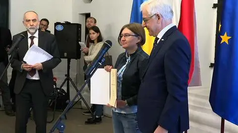 Jacek Czaputowicz przekazał nagrodę Pro Dignitate Humana dla Ołeha Sencowa