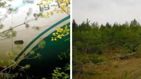 Tu-154 lądował w drzewach