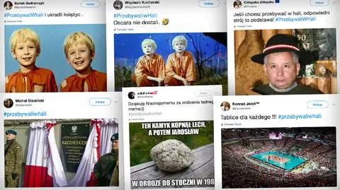 #PrzebywaliwHali. Internauci żartują z tablicy 