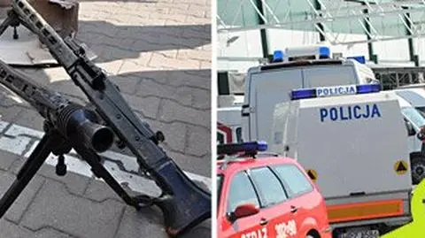 Ewakuacja firmy kurierskiej. Karabiny i granaty to rekwizyty?
