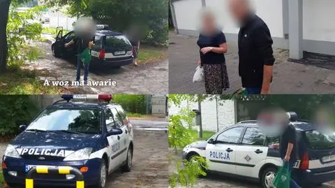 Radiowozem na zakupy? "Kupujemy śniadanie, wóz ma awarię"
