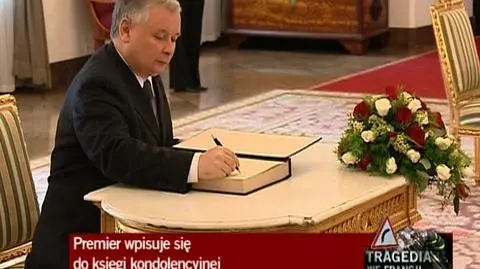 Premier wpisał się do księgi kondolencyjnej