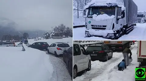 Lawina zablokowała autostradę w Alpach