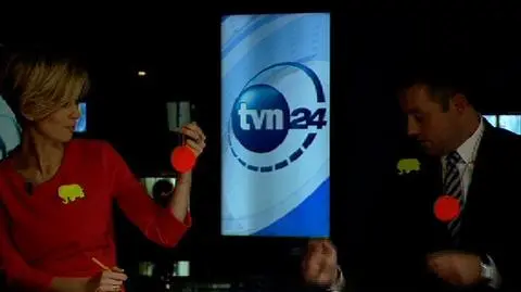 Ciemność w studiu TVN24.  "Warto nosić elementy odblaskowe"