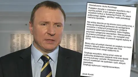 Jacek Kurski rezygnuje z polityki. "Czasowo"
