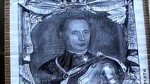 Putin w cerkwi niemile widziany