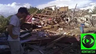 Efekt jaki pozostawiła po sobie trąba powietrzna w Wycinkach w woj
