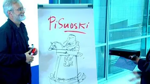 L. Kaczyński jako "PiSudski"