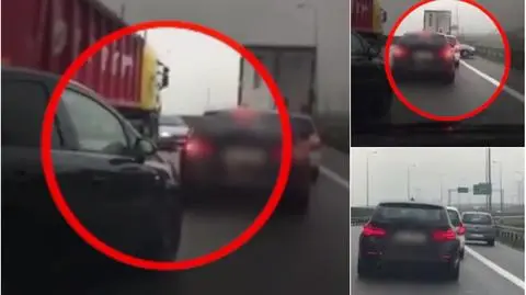 Najpierw jechał pod prąd, potem próbował zawrócić 