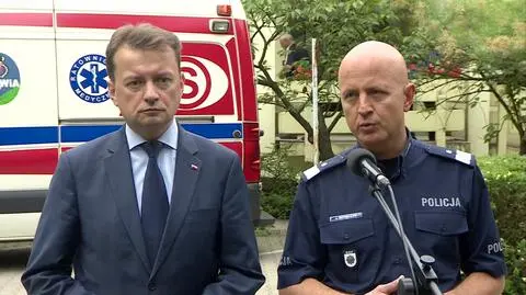 Szef MSWiA i komendant główny policji odwiedzili rannego policjanta
