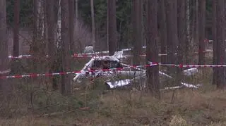 Awionetka spadła na ziemię w okolicy Lubina (woj. dolnośląskie)