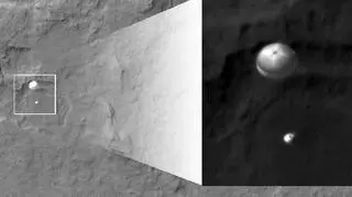 Lądowanie Curiosity widziane przez sondę Mars Reconnaissance Orbiter