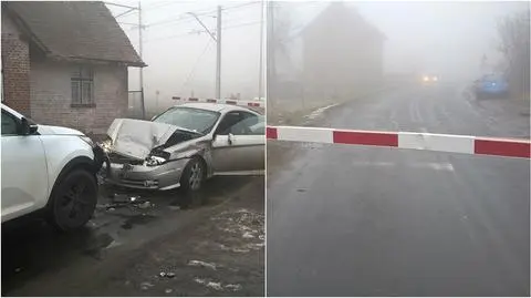 Zachodniopomorskie. Staranował szlaban przy przejeździe przejazd, bo pędził we mgle