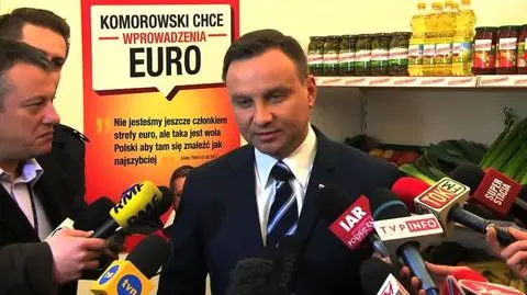 Duda straszy cenami w euro