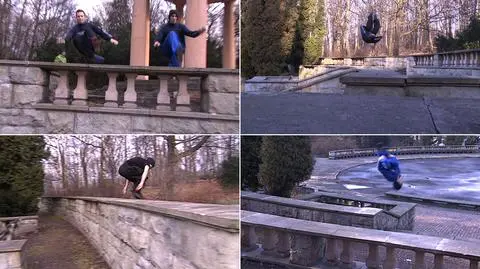 Skokanie i parkury, czyli śląscy Yamakasi w akcji nawet zimą