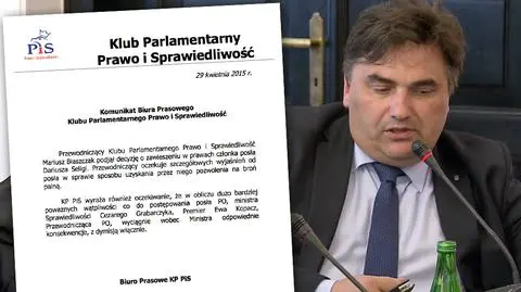 Klub PiS zawiesza Dariusza Seligę