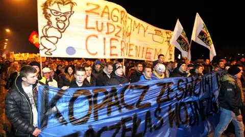 Manifestacja na ulicach Bytomia. Górnicy protestują