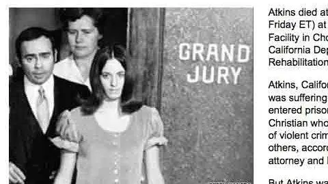 Zabójczyni Sharon Tate nie żyje
