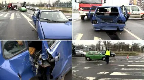 Wypadek przy ul. Obornickiej. Jedna osoba w szpitalu