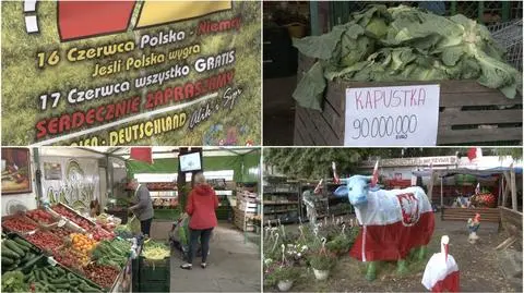 Nietypowa akcja w warzywniaku przed meczem Polska-Niemcy