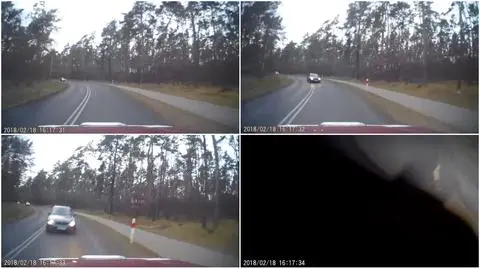 Wypadek zarejestrowała kamera w aucie