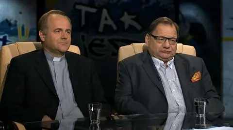 Ryszard Kalisz i ks. prof. Andrzej Kobyliński w "Tak jest" w TVN24