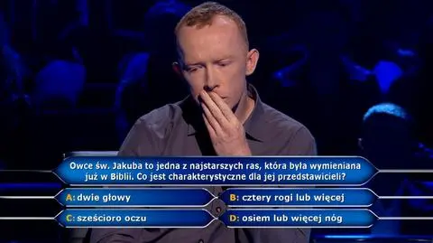 Milionerzy: Owce św. Jakuba w pytaniu za 10 tysięcy złotych